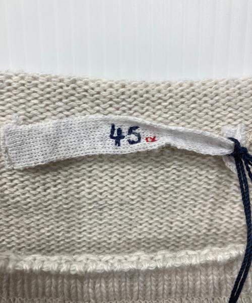 45R（フォーティファイブ・アール）45R (フォーティファイブ・アール) コットンロールネックニットチュニック アイボリーの古着・服飾アイテム