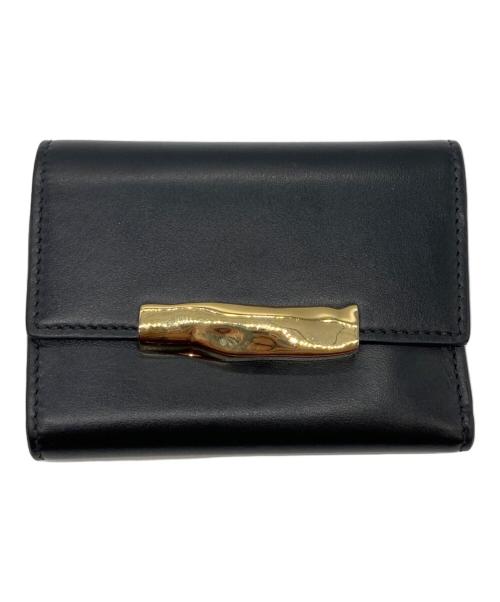 BALLY（バリー）BALLY (バリー) Baroque Compact Wallet/三つ折り財布 ブラックの古着・服飾アイテム