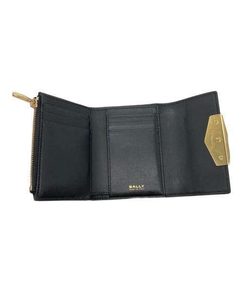 BALLY（バリー）BALLY (バリー) Baroque Compact Wallet/三つ折り財布 ブラックの古着・服飾アイテム