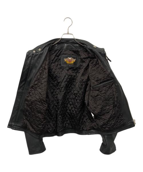 HARLEY-DAVIDSON（ハーレーダビッドソン）HARLEY-DAVIDSON (ハーレーダビッドソン) シングルライダースレザージャケット ブラック サイズ:Lの古着・服飾アイテム