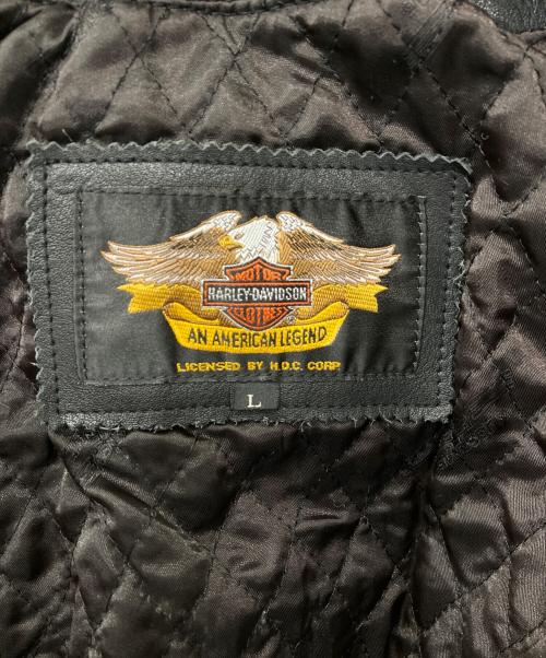 HARLEY-DAVIDSON（ハーレーダビッドソン）HARLEY-DAVIDSON (ハーレーダビッドソン) シングルライダースレザージャケット ブラック サイズ:Lの古着・服飾アイテム