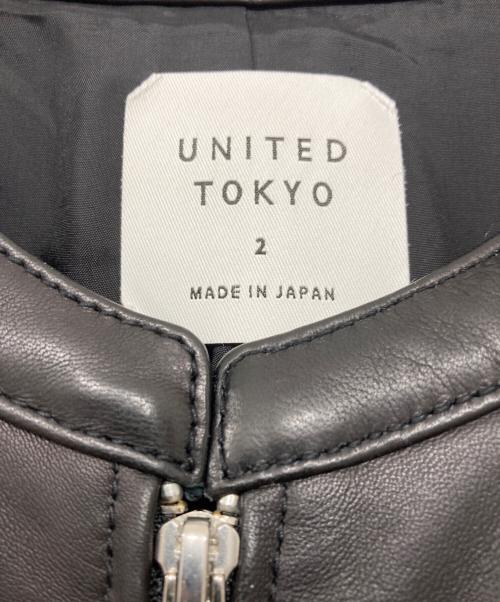 UNITED TOKYO（ユナイテッドトーキョー）UNITED TOKYO (ユナイテッドトーキョー) ラムレザーシングルライダース ブラック サイズ:2の古着・服飾アイテム