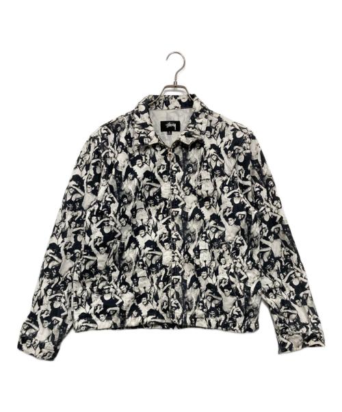 stussy（ステューシー）stussy (ステューシー) Beach Mob Bing JKT ブラック×ホワイト サイズ:Mの古着・服飾アイテム