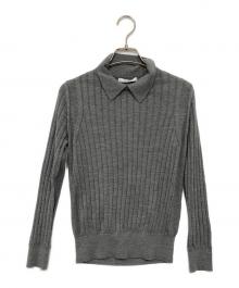 SLOANE（スローン）の古着「18Gワイドリブ エクストラファインメリノウール×シルク 襟付きプルオーバー」｜グレー