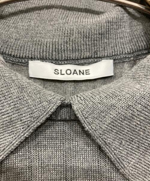 SLOANE（スローン）SLOANE (スローン) 18Gワイドリブ エクストラファインメリノウール×シルク 襟付きプルオーバー グレー サイズ:2の古着・服飾アイテム