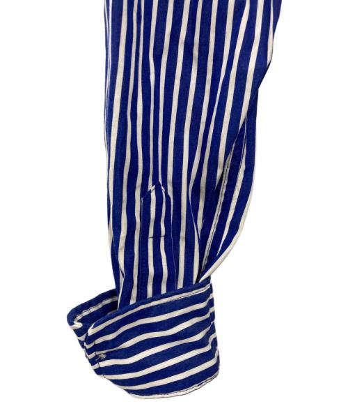 POLO RALPH LAUREN（ポロ・ラルフローレン）POLO RALPH LAUREN (ポロ・ラルフローレン) Belted Striped Cotton Shirtdress/ストライプ シャツワンピース ブルー×ホワイト サイズ:00の古着・服飾アイテム