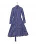 POLO RALPH LAUREN（ポロ・ラルフローレン）の古着「Belted Striped Cotton Shirtdress/ストライプ シャツワンピース」｜ブルー×ホワイト