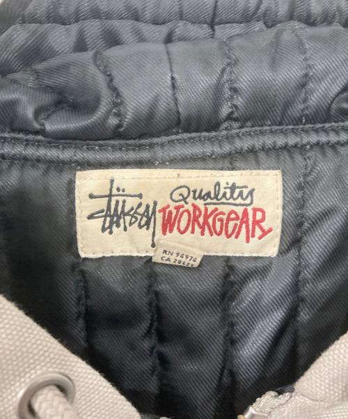 stussy（ステューシー）stussy (ステューシー) Work Jacket Contrast Stitch グレー サイズ:Mの古着・服飾アイテム