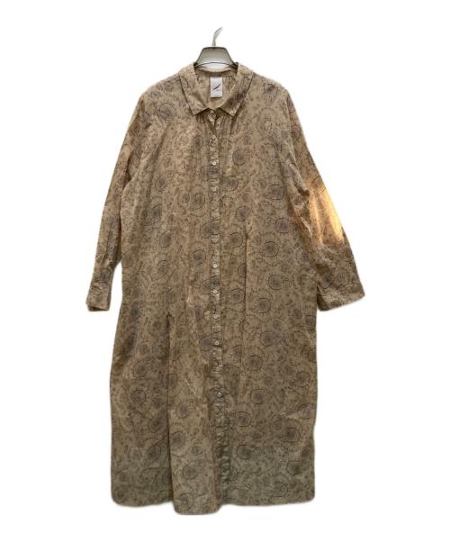 BASCO（バスコ）BASCO (バスコ) 総柄シャツワンピース ベージュ サイズ:3の古着・服飾アイテム