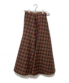 Uhr（ウーア）の古着「プラッドプレアーラップスカート」｜ブラウン