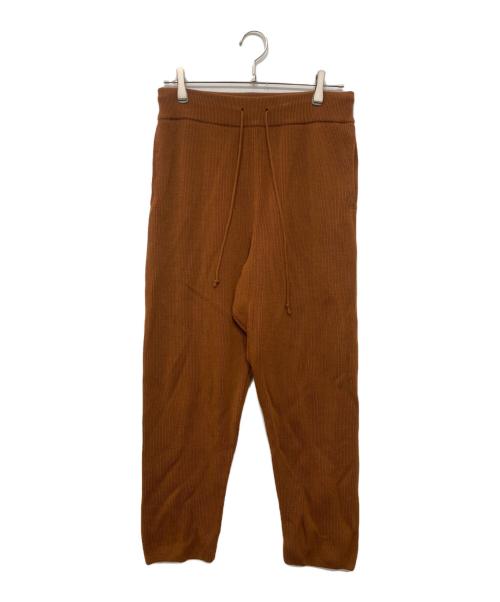BATONER（バトナ―）BATONER (バトナ―) HYPER TWIST WOOL RIB PANT/超強撚糸ウールリブニットパンツ ブラウン サイズ:2の古着・服飾アイテム