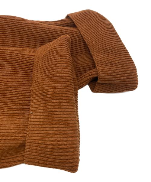 BATONER（バトナ―）BATONER (バトナ―) HYPER TWIST WOOL RIB PANT/超強撚糸ウールリブニットパンツ ブラウン サイズ:2の古着・服飾アイテム