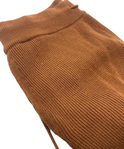 BATONER（バトナ―）BATONER (バトナ―) HYPER TWIST WOOL RIB PANT/超強撚糸ウールリブニットパンツ ブラウン サイズ:2の古着・服飾アイテム