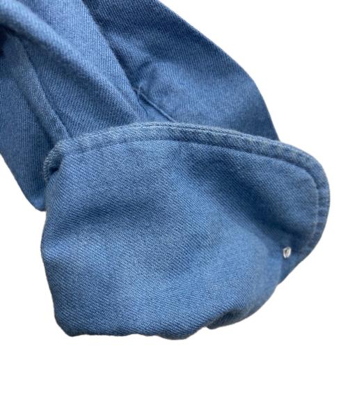 HERILL（ヘリル）HERILL (ヘリル) Cotton Cashmere Brush Regulercollar ブルーの古着・服飾アイテム