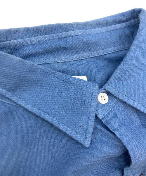 HERILL（ヘリル）HERILL (ヘリル) Cotton Cashmere Brush Regulercollar ブルーの古着・服飾アイテム