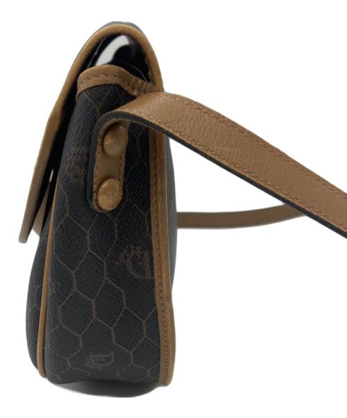 Christian Dior（クリスチャン ディオール）Christian Dior (クリスチャン ディオール) ハニカム柄 ショルダーバッグ ブラック×ブラウンの古着・服飾アイテム