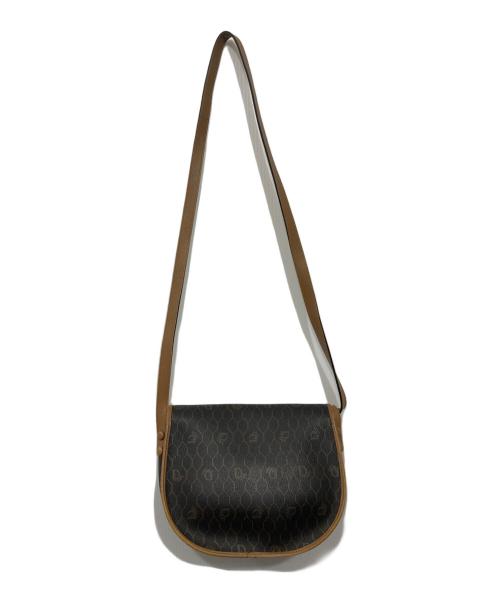 Christian Dior（クリスチャン ディオール）Christian Dior (クリスチャン ディオール) ハニカム柄 ショルダーバッグ ブラック×ブラウンの古着・服飾アイテム