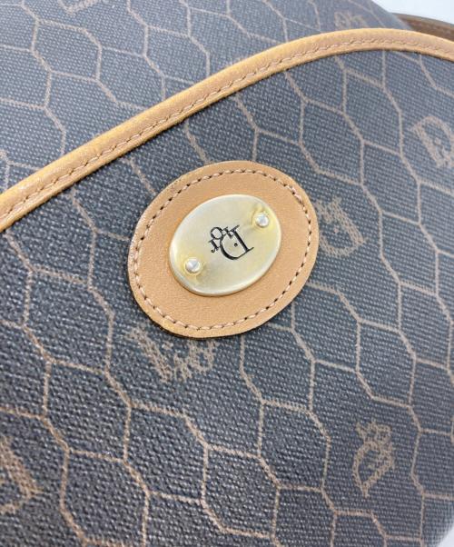 Christian Dior（クリスチャン ディオール）Christian Dior (クリスチャン ディオール) ハニカム柄 ショルダーバッグ ブラック×ブラウンの古着・服飾アイテム