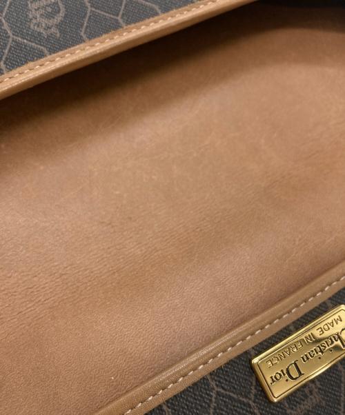 Christian Dior（クリスチャン ディオール）Christian Dior (クリスチャン ディオール) ハニカム柄 ショルダーバッグ ブラック×ブラウンの古着・服飾アイテム