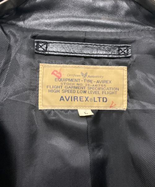 AVIREX（アヴィレックス）AVIREX (アヴィレックス) レザージャケット ブラック サイズ:Lの古着・服飾アイテム