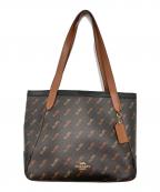 COACHコーチ）の古着「ホースキャリッジ トートバッグ」｜ブラウン×ブラック