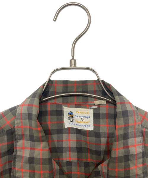 TOWN CRAFT（タウンクラフト）TOWN CRAFT (タウンクラフト) 襟芯チェックシャツ グレー サイズ:Mの古着・服飾アイテム