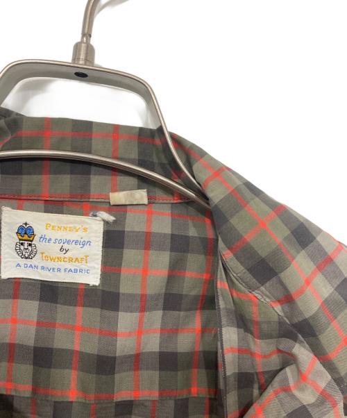 TOWN CRAFT（タウンクラフト）TOWN CRAFT (タウンクラフト) 襟芯チェックシャツ グレー サイズ:Mの古着・服飾アイテム