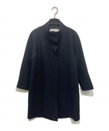 SANYOCOAT（サンヨーコート）の古着「スーパー140's ウールジャージー スタンドカラーコート」｜ネイビー