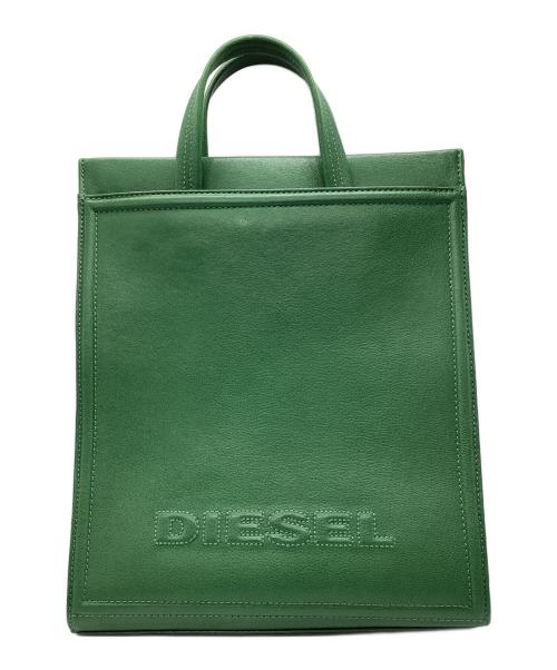 DIESEL（ディーゼル）DIESEL (ディーゼル) エンボスロゴ2WAYバッグ グリーンの古着・服飾アイテム