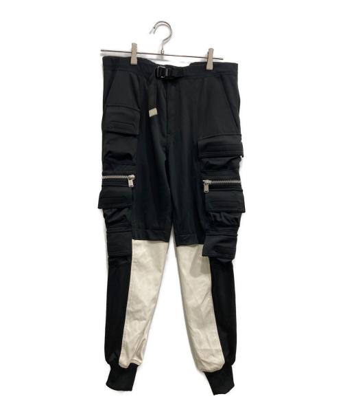 FORSOMEONE（フォーサムワン）FORSOMEONE (フォーサムワン) レザー切替カーゴパンツ ブラック サイズ:46の古着・服飾アイテム