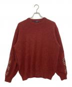 BURBERRY LONDONバーバリーロンドン）の古着「シルク混 チェックエルボーパッチニット」｜レッド