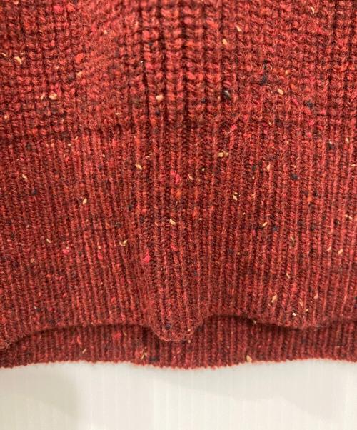 BURBERRY LONDON（バーバリーロンドン）BURBERRY LONDON (バーバリーロンドン) シルク混 チェックエルボーパッチニット レッド サイズ:Lの古着・服飾アイテム