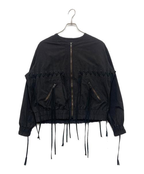 UNUSED（アンユーズド）UNUSED (アンユーズド) レースアップジャケット ブラックの古着・服飾アイテム