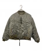 Name.ネーム）の古着「WIDE POCKET FLIGHT JACKET : FADED/フェード加工 ワイドポケット フライトジャケット」｜グリーン