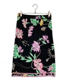 LEONARD FASHION（レオナールファッション）の古着「花柄スカート」｜ブラック