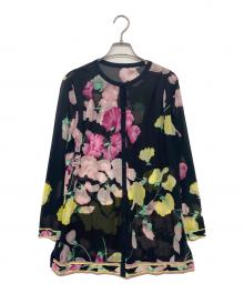 LEONARD FASHION（レオナールファッション）の古着「カンカン素材 シアーカーディガン」｜ブラック