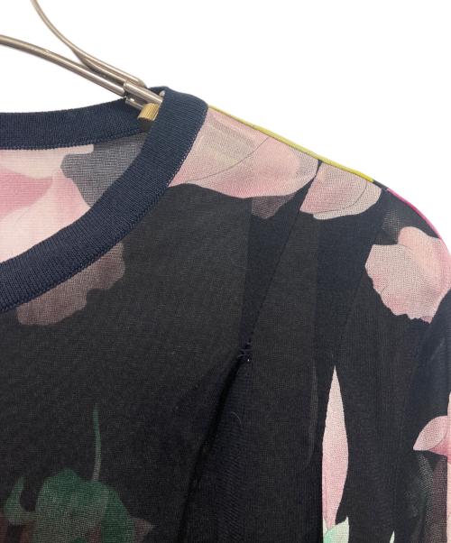 LEONARD FASHION（レオナールファッション）LEONARD FASHION (レオナールファッション) カンカン素材 シアーカーディガン ブラック サイズ:38の古着・服飾アイテム