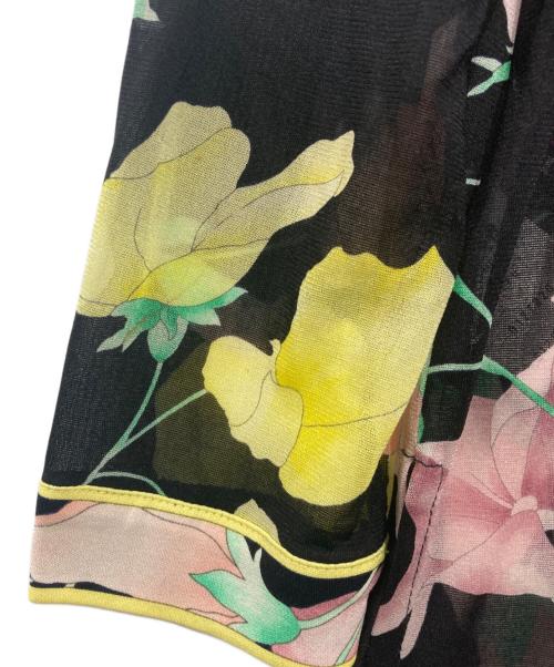 LEONARD FASHION（レオナールファッション）LEONARD FASHION (レオナールファッション) カンカン素材 シアーカーディガン ブラック サイズ:38の古着・服飾アイテム