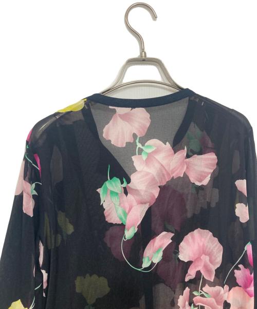 LEONARD FASHION（レオナールファッション）LEONARD FASHION (レオナールファッション) カンカン素材 シアーカーディガン ブラック サイズ:38の古着・服飾アイテム