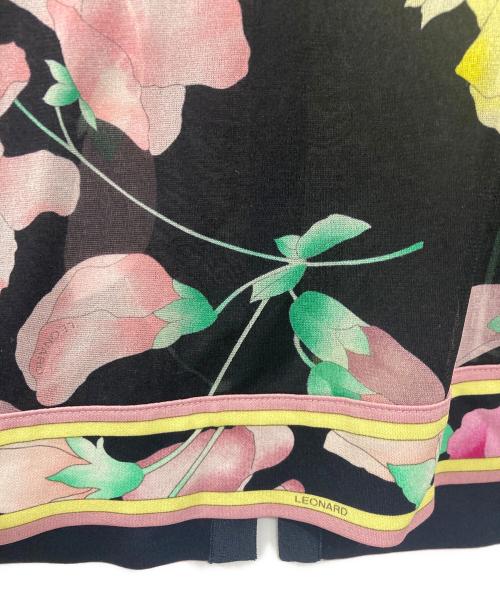 LEONARD FASHION（レオナールファッション）LEONARD FASHION (レオナールファッション) カンカン素材 シアーカーディガン ブラック サイズ:38の古着・服飾アイテム