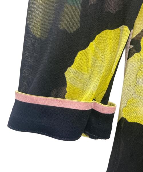 LEONARD FASHION（レオナールファッション）LEONARD FASHION (レオナールファッション) カンカン素材 シアーカーディガン ブラック サイズ:38の古着・服飾アイテム