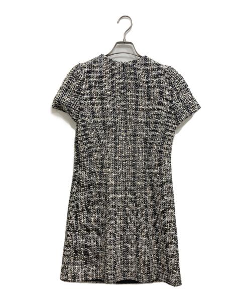 ALEXANDER McQUEEN（アレキサンダーマックイーン）ALEXANDER McQUEEN (アレキサンダーマックイーン) ショートスリーブツイードミニドレス ブラック サイズ:36の古着・服飾アイテム