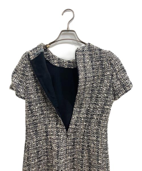 ALEXANDER McQUEEN（アレキサンダーマックイーン）ALEXANDER McQUEEN (アレキサンダーマックイーン) ショートスリーブツイードミニドレス ブラック サイズ:36の古着・服飾アイテム
