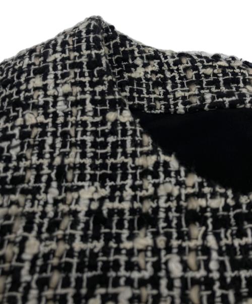ALEXANDER McQUEEN（アレキサンダーマックイーン）ALEXANDER McQUEEN (アレキサンダーマックイーン) ショートスリーブツイードミニドレス ブラック サイズ:36の古着・服飾アイテム