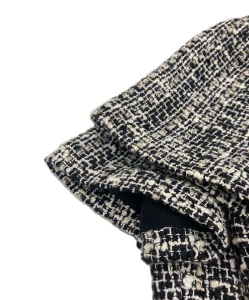 ALEXANDER McQUEEN（アレキサンダーマックイーン）ALEXANDER McQUEEN (アレキサンダーマックイーン) ショートスリーブツイードミニドレス ブラック サイズ:36の古着・服飾アイテム