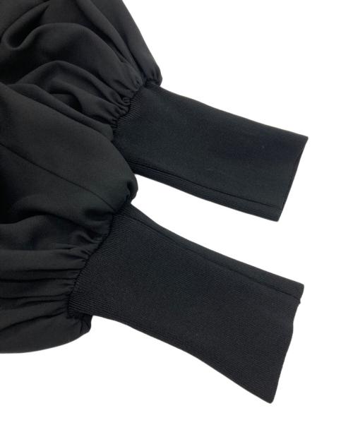 ENFOLD（エンフォルド）ENFOLD (エンフォルド) コットン ウェーブカラー ブラウス プルオーバー ブラック サイズ:38の古着・服飾アイテム