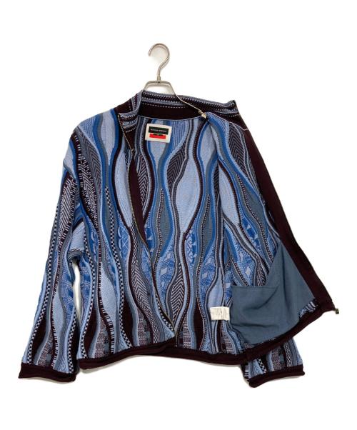 MAISON SPECIAL（メゾンスペシャル）MAISON SPECIAL Blister Jacquard Prime-Over Crew Neck Knit Pullover/ブリスタージャガードプライムオーバークルーネックニットプルオーバー ブルー サイズ:2の古着・服飾アイテム