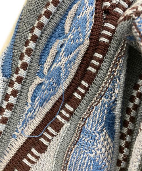 MAISON SPECIAL（メゾンスペシャル）MAISON SPECIAL Blister Jacquard Prime-Over Crew Neck Knit Pullover/ブリスタージャガードプライムオーバークルーネックニットプルオーバー ブルー サイズ:2の古着・服飾アイテム