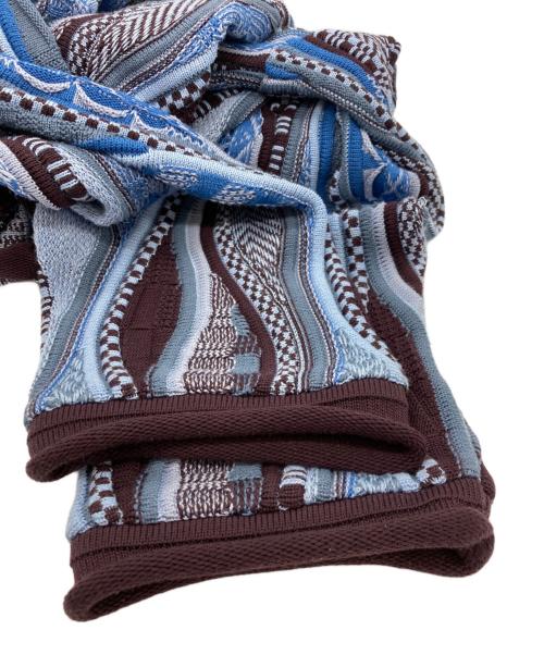 MAISON SPECIAL（メゾンスペシャル）MAISON SPECIAL Blister Jacquard Prime-Over Crew Neck Knit Pullover/ブリスタージャガードプライムオーバークルーネックニットプルオーバー ブルー サイズ:2の古着・服飾アイテム