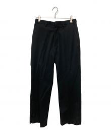 MAISON SPECIAL（メゾンスペシャル）の古着「Triacetate Slit Straight Pants/トリアセテートスリットストレートパンツ」｜ブラック